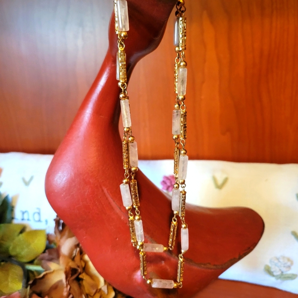 Vintage Crystal And Gold Necklace